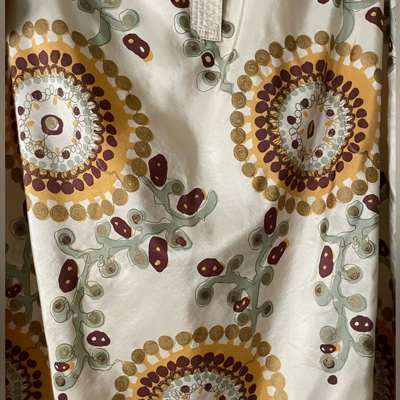 Hanii Y 100% Silk Mini Dress Abstract Floral Short Puff Sleeve Size 40 - Picture 4 of 15